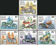 *Známky Guinea Bissau 1985 Motocykle, razítkovaná séria - Kliknutím na obrázok zatvorte -